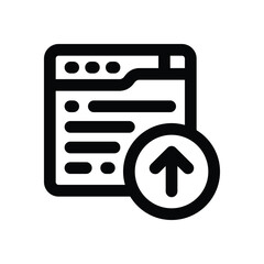 upload line icon. Clean and minimalist vector icon for websites, mobile apps, presentations, and logos. Fully scalable and customizable for any project.