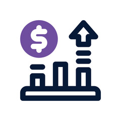 increase duotone icon. Sleek and modern vector icon for websites, mobile apps, marketing materials, and corporate design. Fully scalable and ready to use.