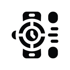 wristchwatch glyph icon. Strong and solid vector icon for websites, mobile interfaces, presentations, and visual branding. High quality and easy to edit.