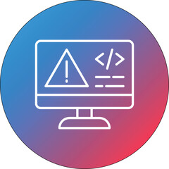 Code Error Line Gradient Circle Background Icon