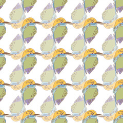 Pastel Birds and Flowers Vector Seamless Pattern n a whimsical vintage style