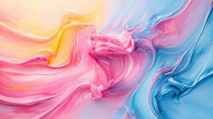 Obraz premium modern pink blue yellow oil canvas