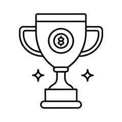 trophy cup icon line art vector silhouette