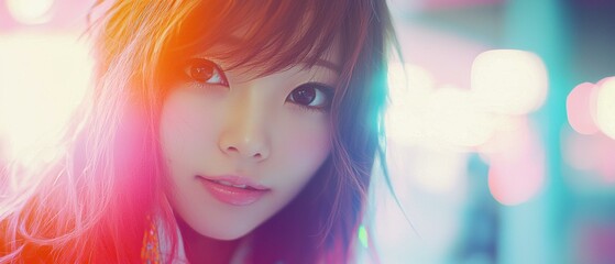 Close-up of a young woman. AI.