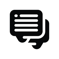 chat glyph icon. Strong and solid vector icon for websites, mobile interfaces, presentations, and visual branding. High quality and easy to edit.