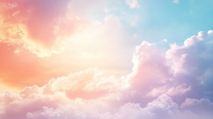 Dreamy Pastel Sky Clouds bathed in soft sunset hues.