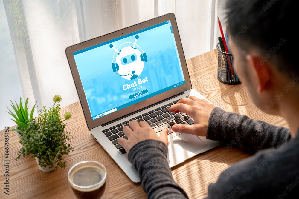 Poster chatbot software application for modish online business that automatically reply to customer questio