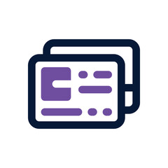 credit card duotone icon. Sleek and modern vector icon for websites, mobile apps, marketing materials, and corporate design. Fully scalable and ready to use.