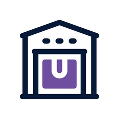 warehouse duotone icon. Sleek and modern vector icon for websites, mobile apps, marketing materials, and corporate design. Fully scalable and ready to use.