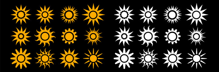 Collection of Sun Symbols – Vector Illustration