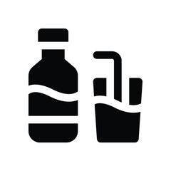 drink glyph icon. Strong and solid vector icon for websites, mobile interfaces, presentations, and visual branding. High quality and easy to edit.