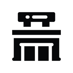 supermarket glyph icon. Strong and solid vector icon for websites, mobile interfaces, presentations, and visual branding. High quality and easy to edit.