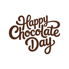 Happy chocolate day greeting card or poster illustration on a white background