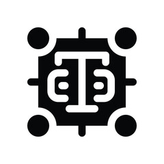 typhografy glyph icon. Strong and solid vector icon for websites, mobile interfaces, presentations, and visual branding. High quality and easy to edit.