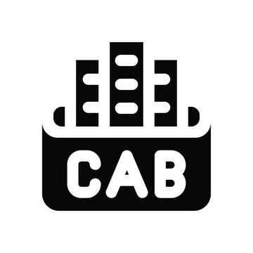 cab file glyph icon. Strong and solid vector icon for websites, mobile interfaces, presentations, and visual branding. High quality and easy to edit.