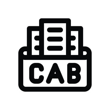 cab file line icon. Clean and minimalist vector icon for websites, mobile apps, presentations, and logos. Fully scalable and customizable for any project.