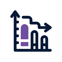 increase duotone icon. Sleek and modern vector icon for websites, mobile apps, marketing materials, and corporate design. Fully scalable and ready to use.