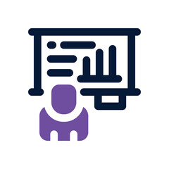 business presentation duotone icon. Sleek and modern vector icon for websites, mobile apps, marketing materials, and corporate design. Fully scalable and ready to use.