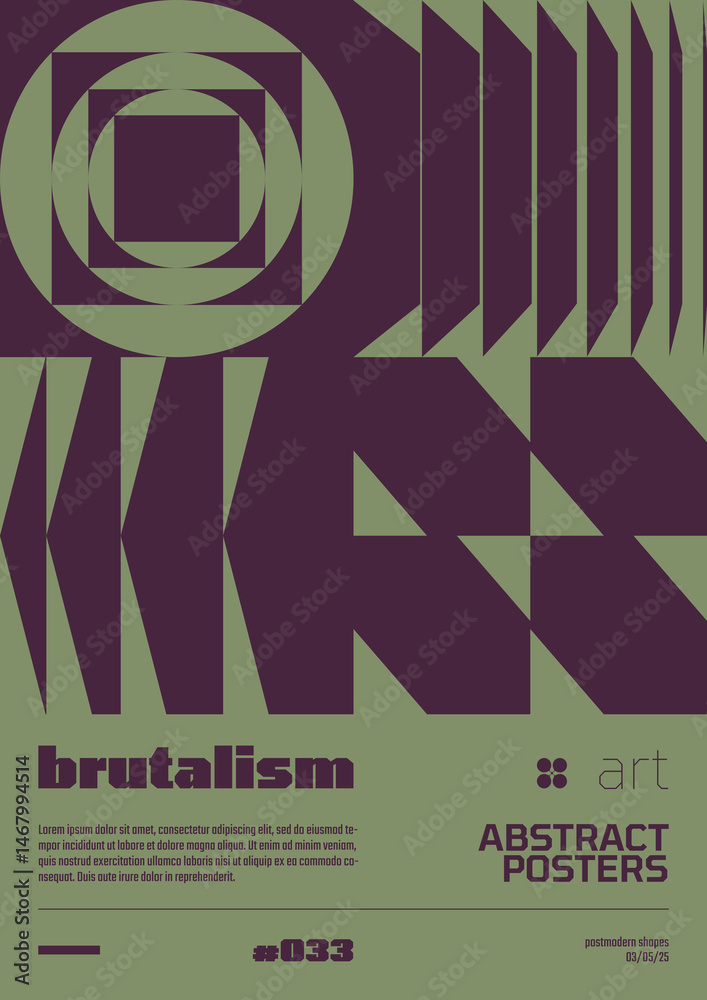 Poster modern abstract poster, raster version of high quality and resolution, artwork with geometric postmo