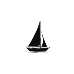 Sailboat vector silhouette illustration for nautical design and marine themed graphic projects