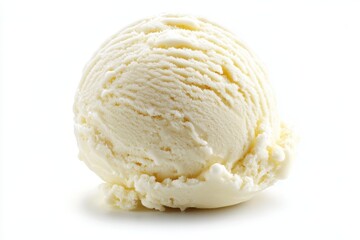 Creamy Vanilla Ice Cream Scoop - A single scoop of creamy vanilla ice cream, refreshing, sweet, cool, delicious, perfect summer treat