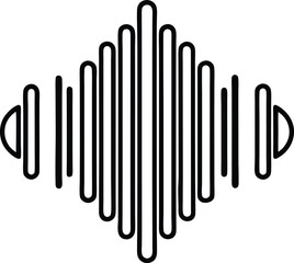 Vector Icon of Audio Volume with Three Sound Waves Line Art Illustration Isolated on White Background, Audio Volume Icon Vector, Sound Wave Line Art, Speaker Volume Illustration