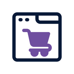 online shop duotone icon. Sleek and modern vector icon for websites, mobile apps, marketing materials, and corporate design. Fully scalable and ready to use.