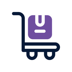 trolley duotone icon. Sleek and modern vector icon for websites, mobile apps, marketing materials, and corporate design. Fully scalable and ready to use.