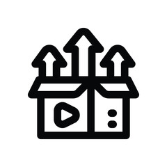 video production line icon. Clean and minimalist vector icon for websites, mobile apps, presentations, and logos. Fully scalable and customizable for any project.