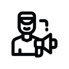 movie director line icon. Clean and minimalist vector icon for websites, mobile apps, presentations, and logos. Fully scalable and customizable for any project.