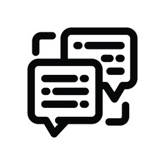 dialogue line icon. Clean and minimalist vector icon for websites, mobile apps, presentations, and logos. Fully scalable and customizable for any project.