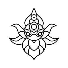 Modern Ink Line Tattoo Vector Art Illustration