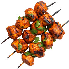 Delicious Grilled Chicken Tikka Skewers Spicy Indian Food