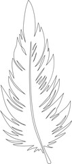 Obraz premium Feather with whimsical, curving lines and a playful design that flows across the shape.