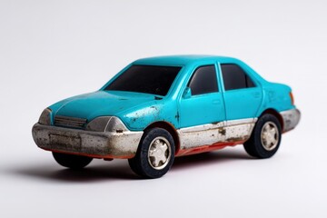 Obraz premium Toy car with scratches on surface displaying wear and tear from playful adventures
