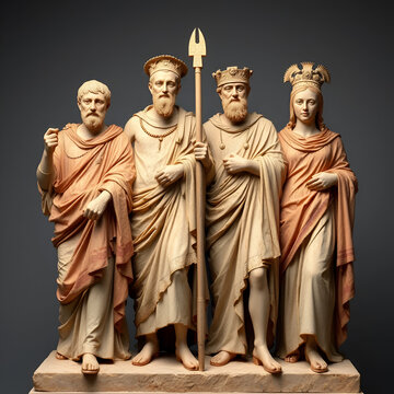 The Tetrarchs is 4th century porphyry sculpture representing Diocletian, Maximian, Valerian and Constance. Collectively they were the tetrarchs, appointed by Diocletian to help rule the Roman Empire.
