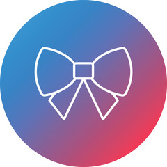 Bow Tie Line Gradient Circle Background Icon