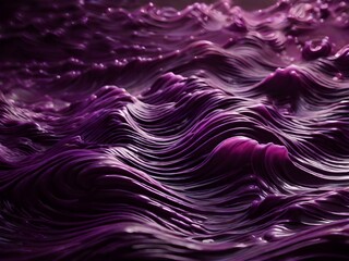 Deep purple waves of liquid silk flow endlessly, a mesmerizing digital ocean in rich, dark hues.