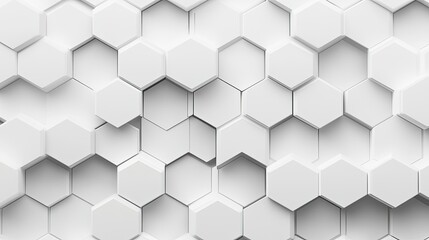 Naklejka premium White Honeycomb Abstract Geometric Hexagon Pattern Background.