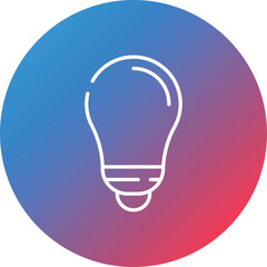 Light Bulb Line Gradient Circle Background Icon