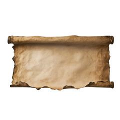 Aged parchment scroll illustration on transparent background