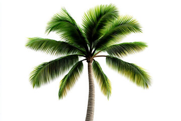Obraz premium Green palm tree, tropical plant isolated on white background