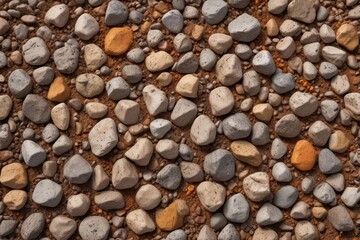 A haphazard pile of rocks and soil, isolated on white , rough, scree