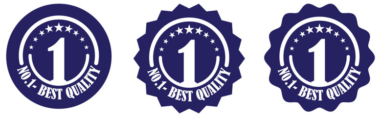 Best quality number one badge icon set for official certification signage seal stamp award and business procedure labeling. Trusted honor seal for top standard. Excellence badge vector for recognition