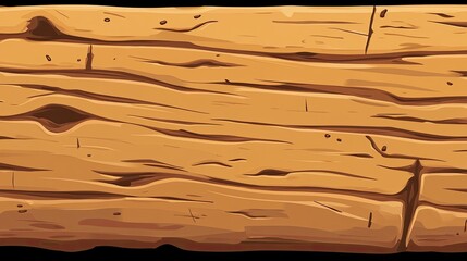 Cartoon Wood Texture Rustic Plank with Cracks and Grain.