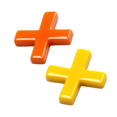 Fototapeta premium Yellow and Orange Crossettes isolated on transparent background
