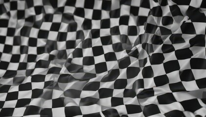 Obraz premium Black and white checkered background, sharp focus , simple, retro