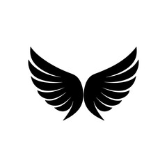 angel wing icon on white background  .svg