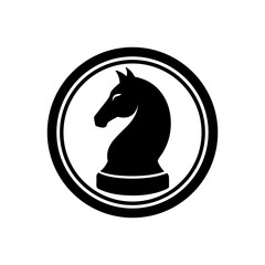 chess knight icon on white background  .svg