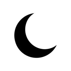 crescent moon icon on white background  .svg